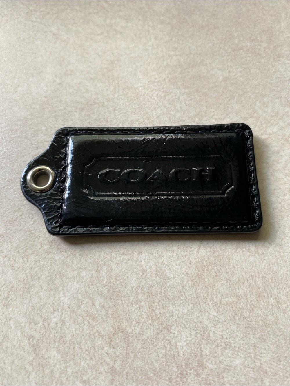 2.5" Large Coach Patent Leather Bag Charm Keychain Hangtag
